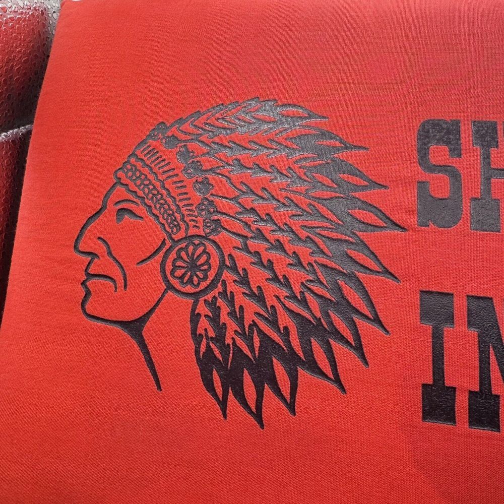 Shawnee Indians Football 2 Vintage Seat Cushions Red With Chief Logo Plymouth PA - Picture 5 of 15